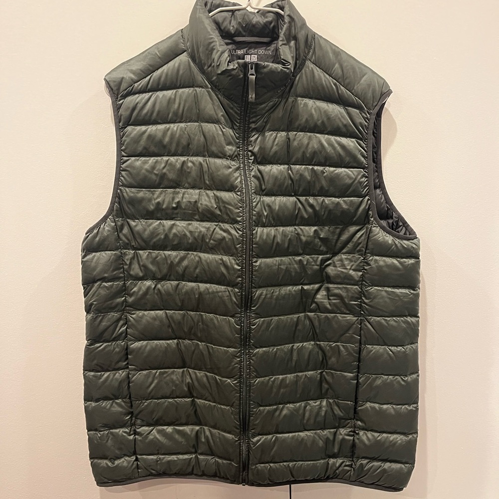 Green Uniqlo Quilted Down Vest XL
